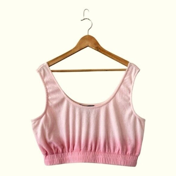 ANTHROPOLOGIE Sunday In Brooklyn Scoop Neck Terry Cropped Top Size L NEW - Picture 2 of 8